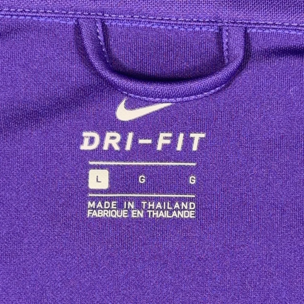 Nike Dri-FIT Mens Purple Full Zip Track Jacket Six Pack Graphic Large Mock Neck
